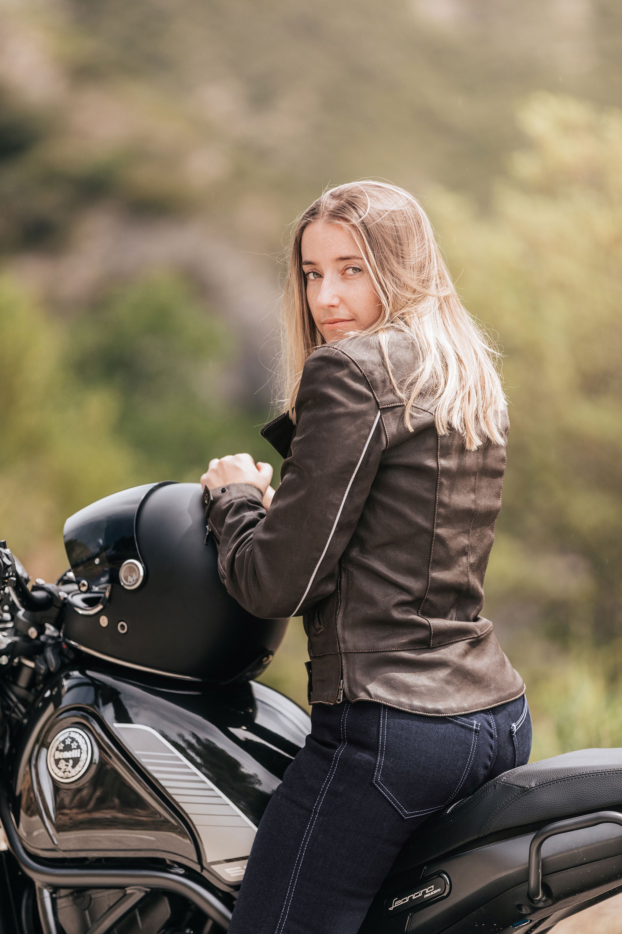 manteau moto femme icon